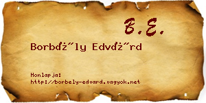 Borbély Edvárd névjegykártya