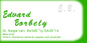 edvard borbely business card